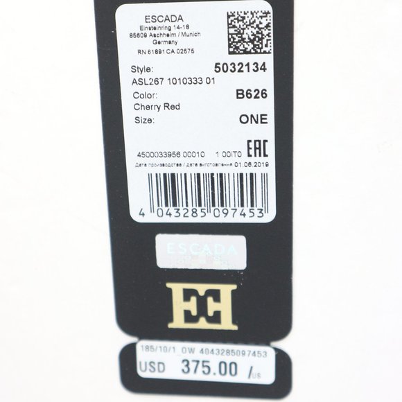 Escada Leather Zip Clutch Logo Wallet in Cherry Red - Picture 10 of 13